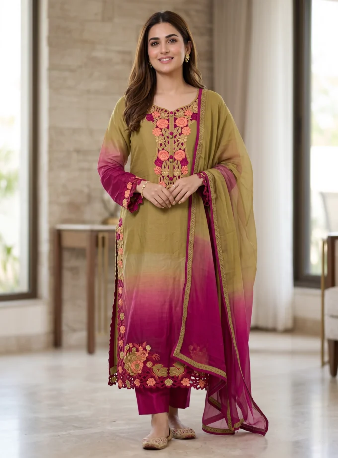 3 PIECE - TASSELED SILK SUIT