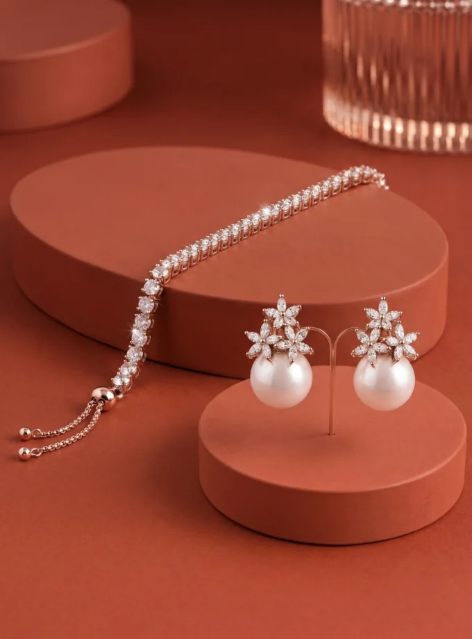 LUXE TENNIS BRACELET | SILVER WHITE