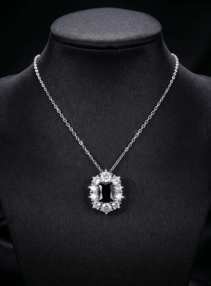 OVAL LUX PENDANT | 3A ZC | SILVER BLACK
